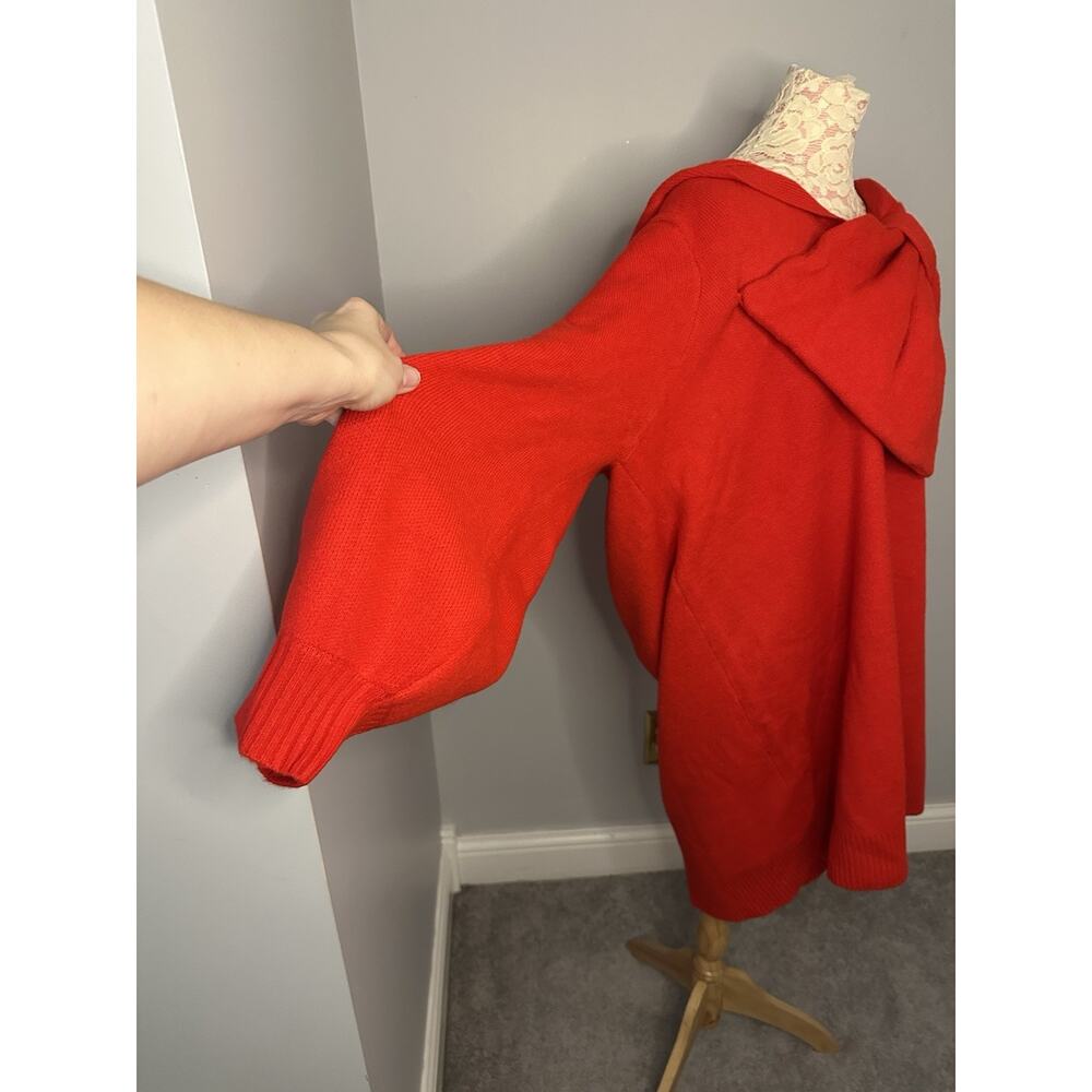 NWT Eloquii Carmine Red Bow Sweater Mini Dress Sz 22/24 - Picture 4 of 9